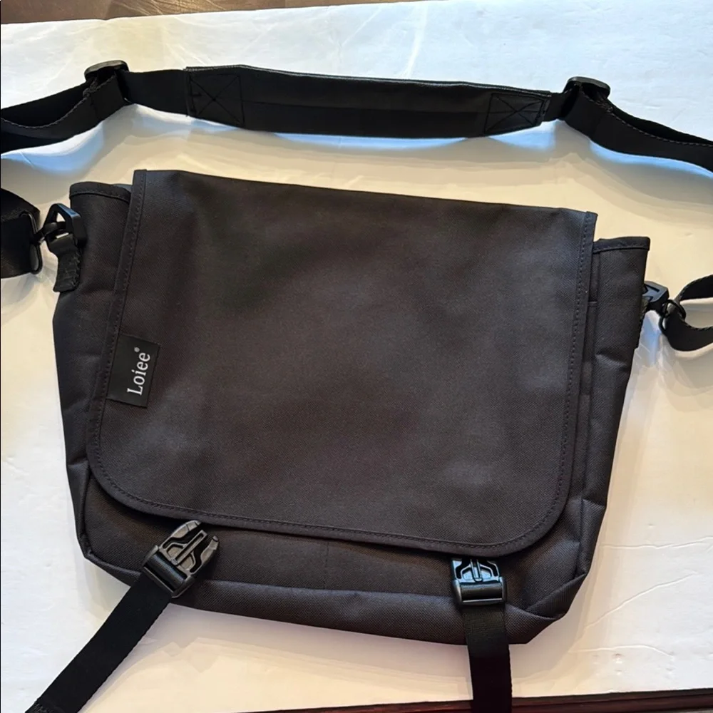 Loiee New No tag Black Laptop Bag with Adjustable Strap and Sleek Design
